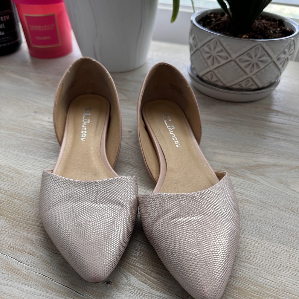 CL by Laundry Pink Flats with Pointed Toe and d'Orsay Style